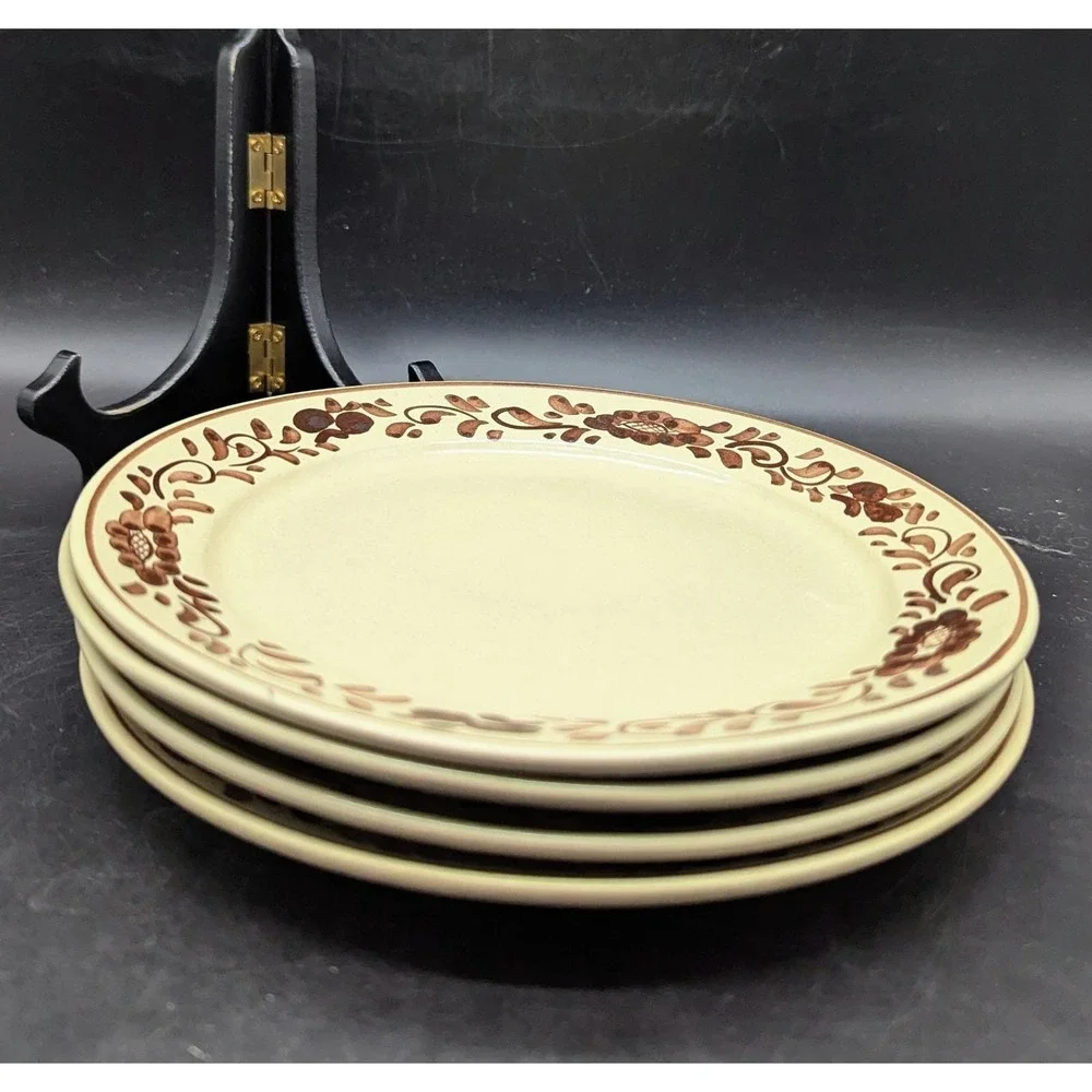 Set/4‎ Mid Century Stoob Pottery Austria Salad Dessert Plate Yellow 8.5